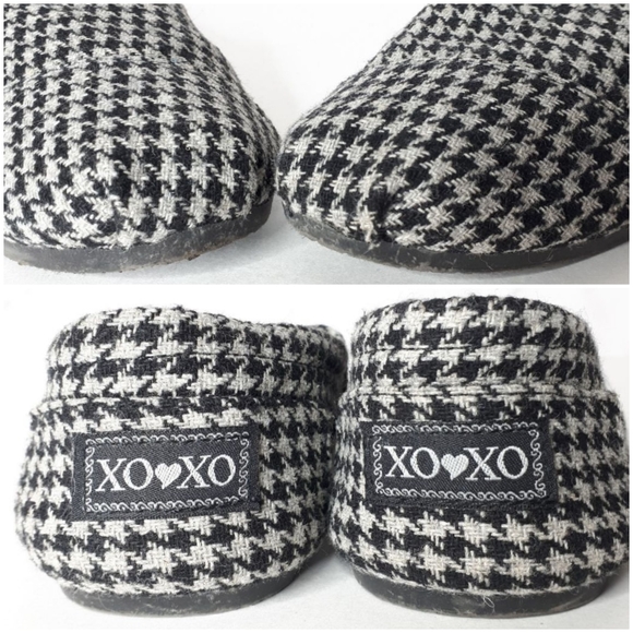 XOXO Houndstooth Canvas Slip On Flat Shoes Leather - Picture 2 of 10